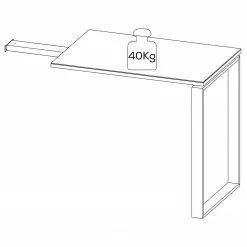 Maja Möbel Schreibtisch-Ansatz YOLO - Eiche Dekor / Chrom -Buromobel Verkaufe 1000268983 210610 16244700003 SKETCH DETAILS P000000001000268983 sketch