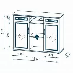 Maja Möbel Aktenschrank VILLO II - Weiß / Asteiche Dekor -Buromobel Verkaufe 1000269011 210610 16245400130 SKETCH DETAILS P000000001000269011 sketch