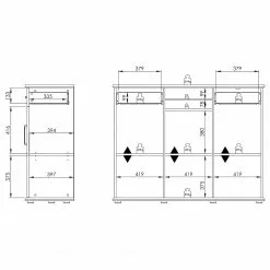 Maja Möbel Aktenschrank VILLO II - Weiß / Asteiche Dekor -Buromobel Verkaufe 1000269011 210610 16245500131 SKETCH DETAILS P000000001000269011 sketch