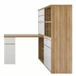 Maja Möbel Schreibtisch-Kombination Mini-Office II - Eiche Riviera Dekor / Weiß -Buromobel Verkaufe 1000269044 210610 16250800299 DETAILS P000000001000269044