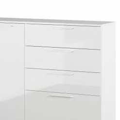 Germania Sideboard Sunnyvale - Hochglanz Weiß / Matt Weiß - Breite: 186 cm -Buromobel Verkaufe 1000270198 210526 06260700011 DETAILS P000000001000270198