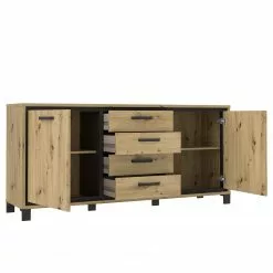 Red Living Sideboard Egan I - Eiche Artisan Dekor / Eiche Schwarz Dekor -Buromobel Verkaufe 1000270237 210609 06155900191 DETAILS P000000001000270237