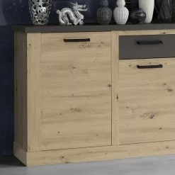 Ridgevalley Sideboard Moro II - Eiche Artisan Dekor / Grau -Buromobel Verkaufe 1000272379 210819 07025100198 DETAILS P000000001000272379
