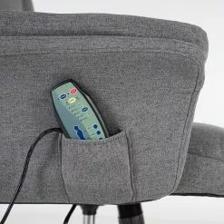 Furnitive Massagebürostuhl Barking - (mit Massagefunktion) - Flachgewebe / Metall - Grau / Schwarz -Buromobel Verkaufe 1000272622 220609 058 DETAILS P000000001000272622