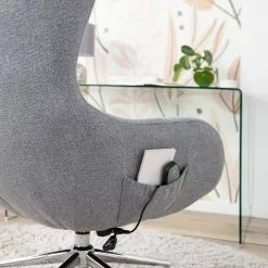 Furnitive Massagebürostuhl Barnard - (mit Massagefunktion) - Webstoff / Metall - Hellgrau / Chrom -Buromobel Verkaufe 1000272624 220823 031 DETAILS P000000001000272624