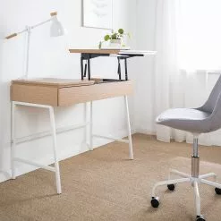 Loftscape Schreibtisch Neutra - (höhenverstellbar) - Eiche Dekor / Matt Weiß -Buromobel Verkaufe 1000272894 220520 021 MOOD DETAILS P000000001000272894 mood