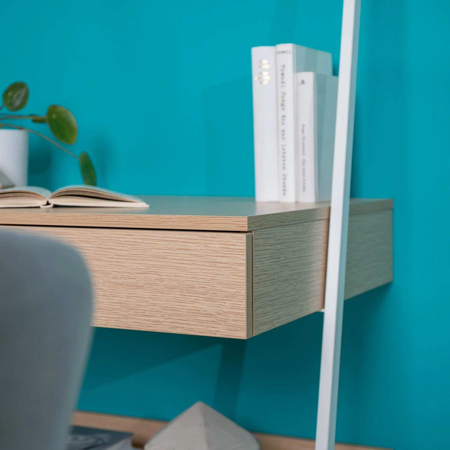 Loftscape Schreibtischregal North - Eiche Dekor / Matt Weiß 5 Loftscape Schreibtischregal North - Eiche Dekor / Matt Weiß – Bild 3