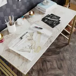 Red Living Schreibtisch Aneta - Marmor Weiß Dekor -Buromobel Verkaufe 1000273390 210615 12562600014 MOOD DETAILS P000000001000273390 mood