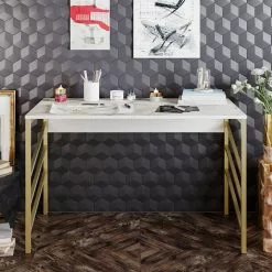 Red Living Schreibtisch Aneta - Marmor Weiß Dekor -Buromobel Verkaufe 1000273390 210615 12562600015 MOOD DETAILS P000000001000273390 mood