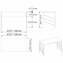 Red Living Schreibtisch Aneta - Marmor Weiß Dekor -Buromobel Verkaufe 1000273390 210615 12562600017 SKETCH DETAILS P000000001000273390 sketch