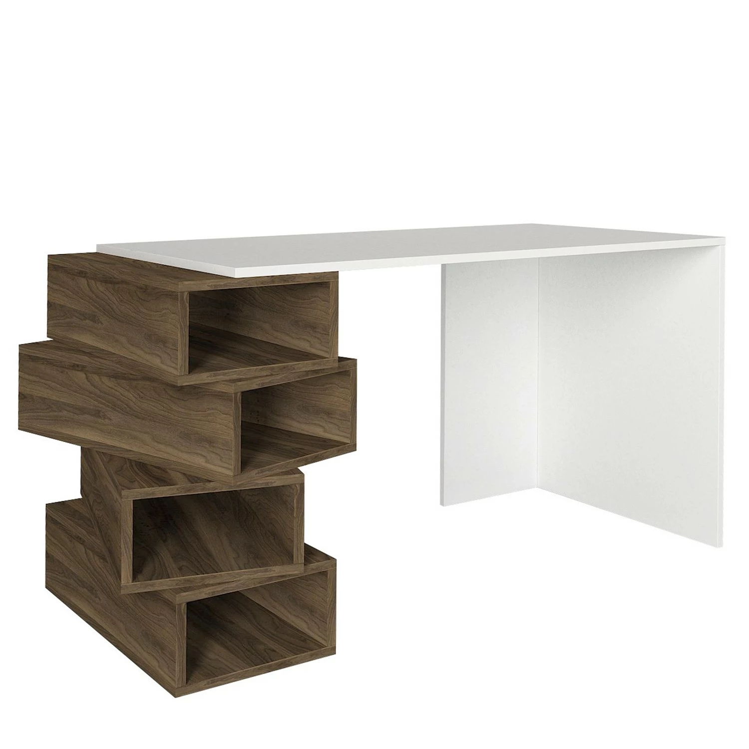 Red Living Schreibtisch Bela - Weiß / Walnuss Dekor 3 Red Living Schreibtisch Bela - Weiß / Walnuss Dekor