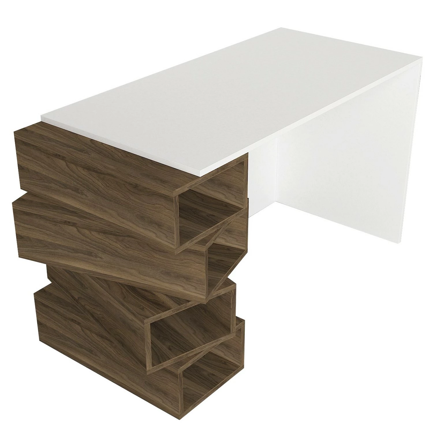 Red Living Schreibtisch Bela - Weiß / Walnuss Dekor 7 Red Living Schreibtisch Bela - Weiß / Walnuss Dekor – Bild 5