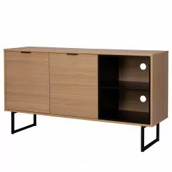 Loftscape Sideboard Borsh - Echtholzfurnier - Eiche / Schwarz