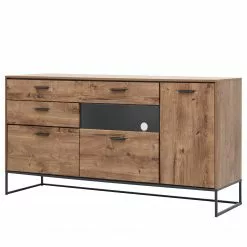 Red Living Sideboard Meevoo II - Eiche Rustikal Dekor / Graphit