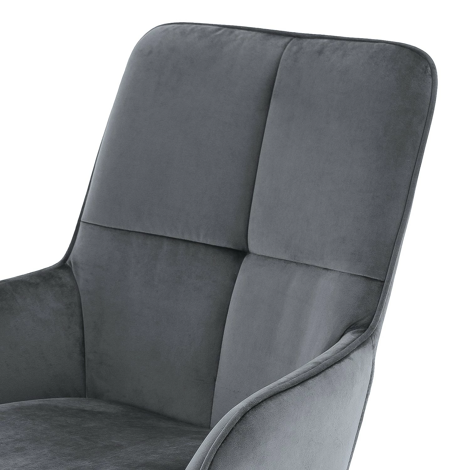 Furnitive Bürostuhl Stody - Samt / Metall - Dunkelgrau / Chrom 4 Furnitive Bürostuhl Stody - Samt / Metall - Dunkelgrau / Chrom – Bild 2