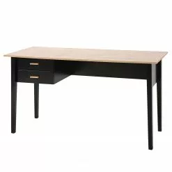 Norrwood Schreibtisch Ted - Eiche Hell Dekor / Schwarz