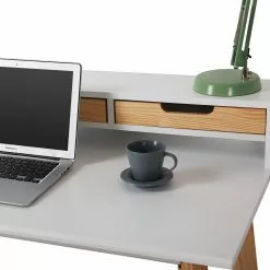 Mørteens Schreibtisch Adeele - Pinie teilmassiv - Weiß / Pinie Honig -Buromobel Verkaufe 1000275402 210624 11464600049 DETAILS P000000001000275402