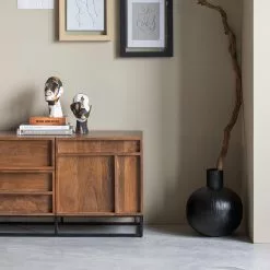 Red Living Sideboard Borro I - Mango massiv / Metall - Mango / Schwarz -Buromobel Verkaufe 1000275678 210630 12481800370 DETAILS P000000001000275678