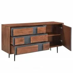 Ars manufacti Sideboard Envo - Akazie massiv / Steinfurnier - Akazie / Schiefer -Buromobel Verkaufe 1000276039 220120 085035000040 DETAILS P000000001000276039