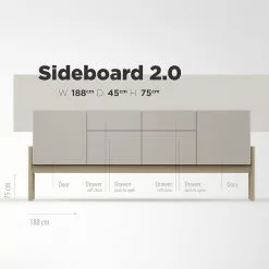 Studio Copenhagen Sideboard Cooby II - Muschelweiß / Eiche Hell 21 Studio Copenhagen Sideboard Cooby II - Muschelweiß / Eiche Hell -Buromobel Verkaufe 1000276948 211111 1449030000504 SKETCH DETAILS P000000001000276948 sketch