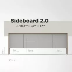 Studio Copenhagen Sideboard Maayka II - Eiche teilmassiv - Mushroom Creme / Eiche Hell -Buromobel Verkaufe 1000277388 211111 144903000513 SKETCH DETAILS P000000001000277388 sketch