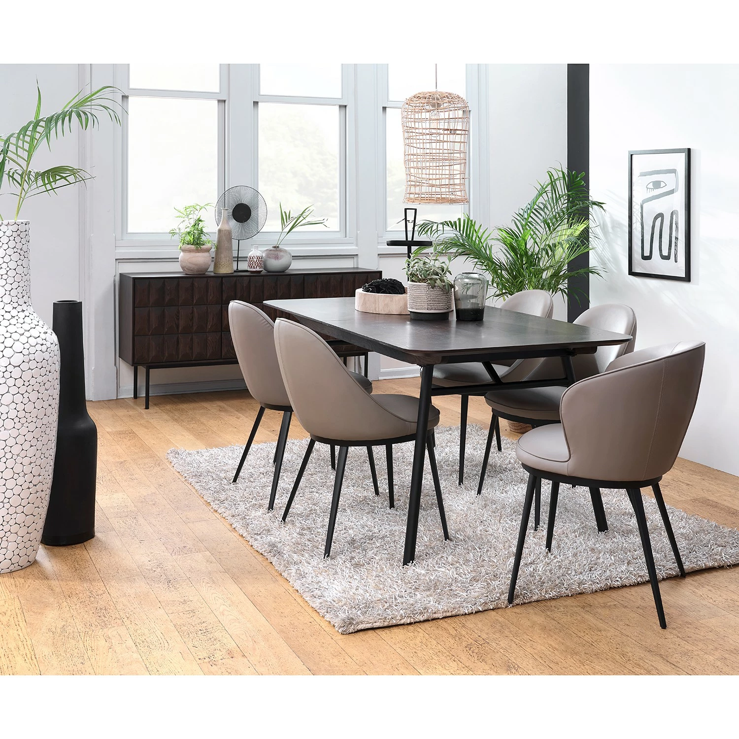 Red Living Sideboard Limes - Eiche massiv / Metall - Eiche Dunkel / Schwarz 5 Red Living Sideboard Limes - Eiche massiv / Metall - Eiche Dunkel / Schwarz – Bild 3