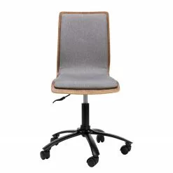 Loftscape Bürodrehstuhl Morez - Mischgewebe / Walnuss Furnier / Eisen - Grau / Walnuss / Schwarz -Buromobel Verkaufe 1000278347 210715 11270800090 DETAILS P000000001000278347