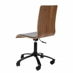 Loftscape Bürodrehstuhl Morez - Mischgewebe / Walnuss Furnier / Eisen - Grau / Walnuss / Schwarz -Buromobel Verkaufe 1000278347 210715 11270900091 DETAILS P000000001000278347