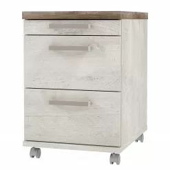 Maison Belfort Rollcontainer Morona - Pinie Weiß Dekor / Eiche Antik Dekor