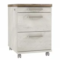 Maison Belfort Rollcontainer Morona - Pinie Weiß Dekor / Eiche Antik Dekor -Buromobel Verkaufe 1000280656 210813 08153600005 DETAILS P000000001000280656