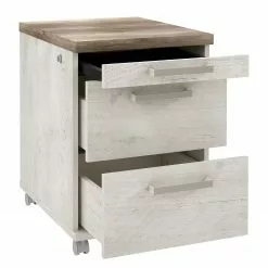 Maison Belfort Rollcontainer Morona - Pinie Weiß Dekor / Eiche Antik Dekor -Buromobel Verkaufe 1000280656 210813 08153600006 DETAILS P000000001000280656