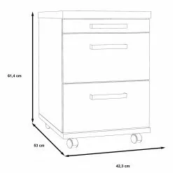 Maison Belfort Rollcontainer Morona - Pinie Weiß Dekor / Eiche Antik Dekor -Buromobel Verkaufe 1000280656 210813 08153600008 SKETCH DETAILS P000000001000280656 sketch