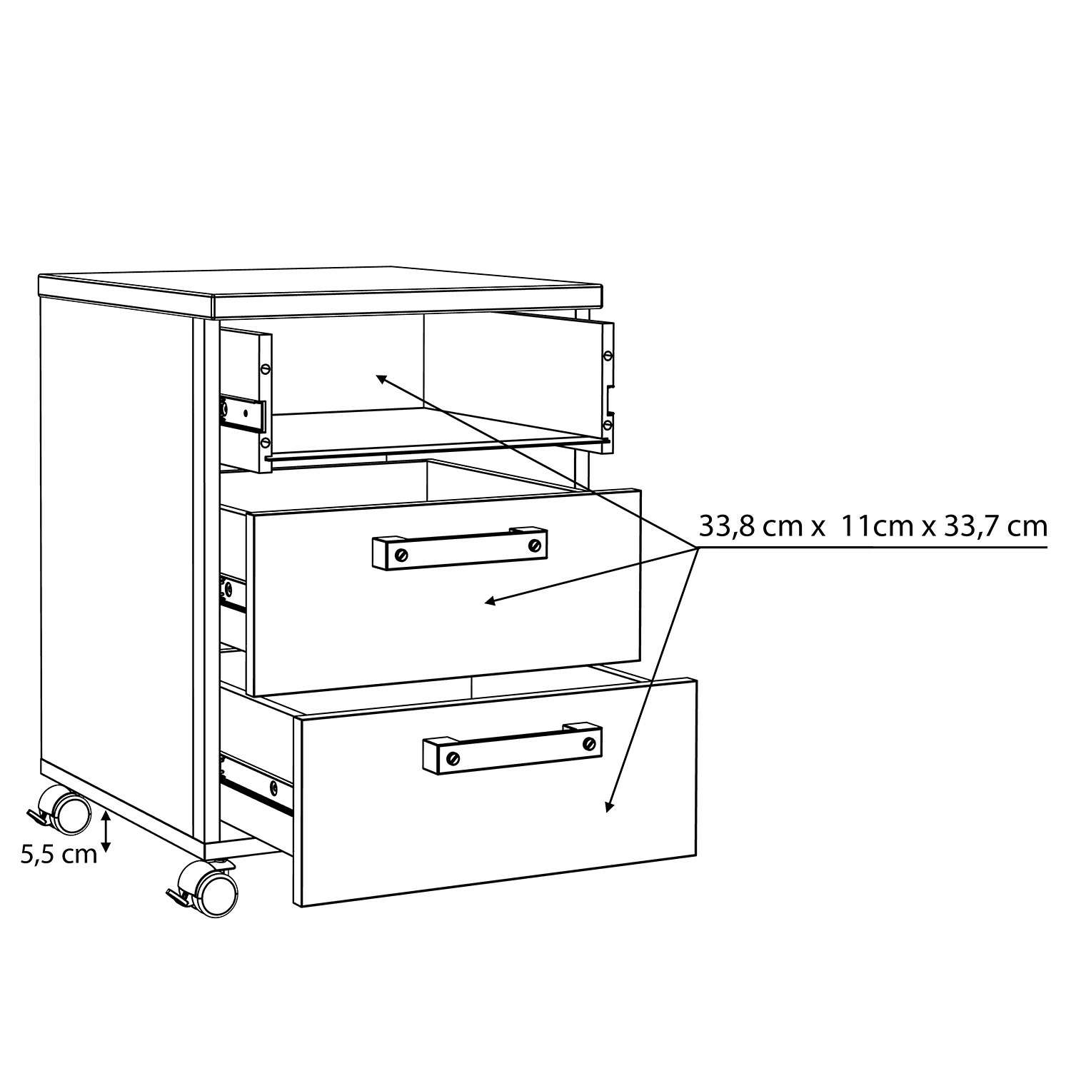 Red Living Rollcontainer Clifford - Altholz Dekor / Dunkelgrau 10 Red Living Rollcontainer Clifford - Altholz Dekor / Dunkelgrau – Bild 8