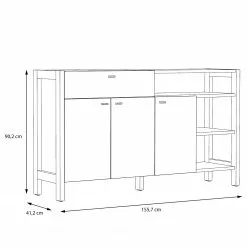 Norrwood Kommode Holvik - Eiche Sonoma Dekor / Weiß -Buromobel Verkaufe 1000280679 210813 08154500157 SKETCH DETAILS P000000001000280679 sketch