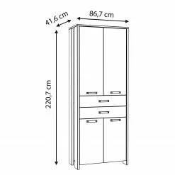 Red Living Aktenschrank Clifford - Altholz Dekor / Dunkelgrau -Buromobel Verkaufe 1000280706 210813 08155800362 SKETCH DETAILS P000000001000280706 sketch