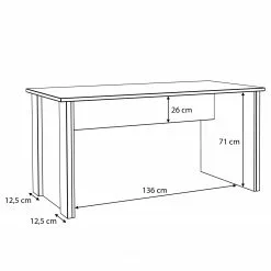 Red Living Schreibtisch Clifford - Breite: 153 cm -Buromobel Verkaufe 1000280707 210813 08155800371 SKETCH DETAILS P000000001000280707 sketch