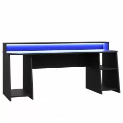 Fredriks Schreibtisch Trent IV - (mit Beleuchtung) Matt Schwarz