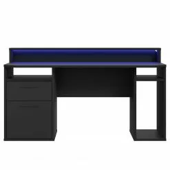 Fredriks Schreibtisch Trent III - Matt Schwarz - Mit Beleuchtung -Buromobel Verkaufe 1000280716 210813 08160100425 DETAILS P000000001000280716