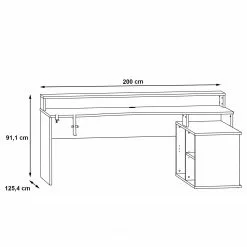 Fredriks Eckschreibtisch Trent - (mit Beleuchtung) Matt Schwarz -Buromobel Verkaufe 1000280718 210813 08160200442 SKETCH DETAILS P000000001000280718 sketch