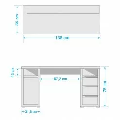 Fredriks Schreibtisch Nichols - Weiß -Buromobel Verkaufe 1000280769 210809 06062100002 SKETCH DETAILS P000000001000280769 sketch