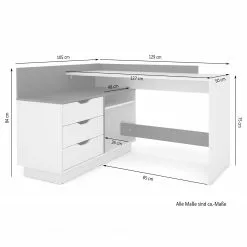 Fredriks Eckschreibtisch Vernie - Altholz Dekor -Buromobel Verkaufe 1000280771 210903 15094300008 SKETCH DETAILS P000000001000280771 sketch