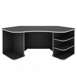 Fredriks Eckschreibtisch Crosswoods - Anthrazit / Weiß