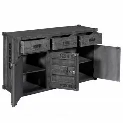 Wolf-Möbel Sideboard Container - Akazie Grau -Buromobel Verkaufe 1000281790 220223 030 DETAILS P000000001000281790