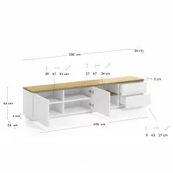 Loftscape TV-Lowboard Agueda - Echtholzfurnier - Weiß / Eiche -Buromobel Verkaufe 1000282700 210729 06154900083 SKETCH DETAILS P000000001000282700 sketch