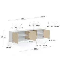 Loftscape Sideboard Maredale - Esche teilmassiv - Weiß / Esche 13 Loftscape Sideboard Maredale - Esche teilmassiv - Weiß / Esche -Buromobel Verkaufe 1000282702 210729 06155200095 SKETCH DETAILS P000000001000282702 sketch