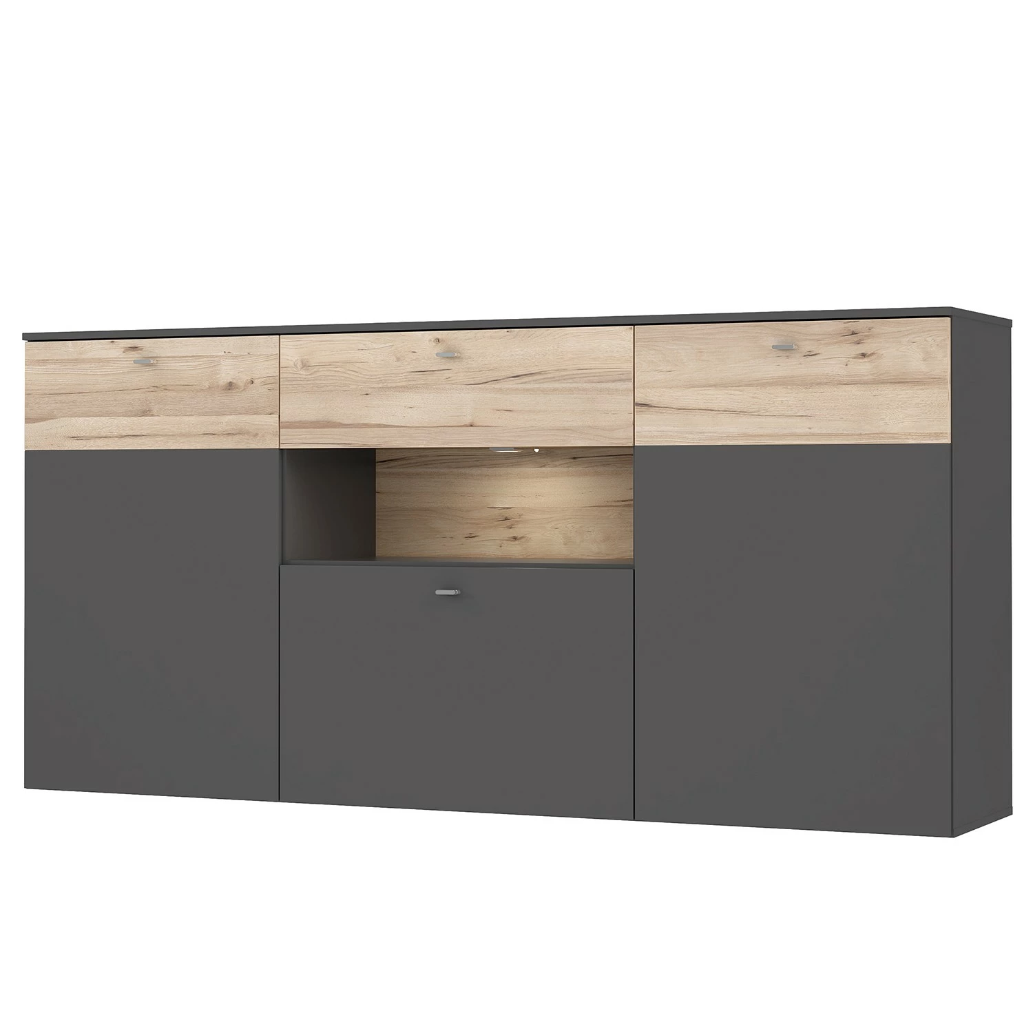 Loftscape Sideboard Corey - Inkl. Beleuchtung - Eiche Dekor / Grau 3 Loftscape Sideboard Corey - Inkl. Beleuchtung - Eiche Dekor / Grau