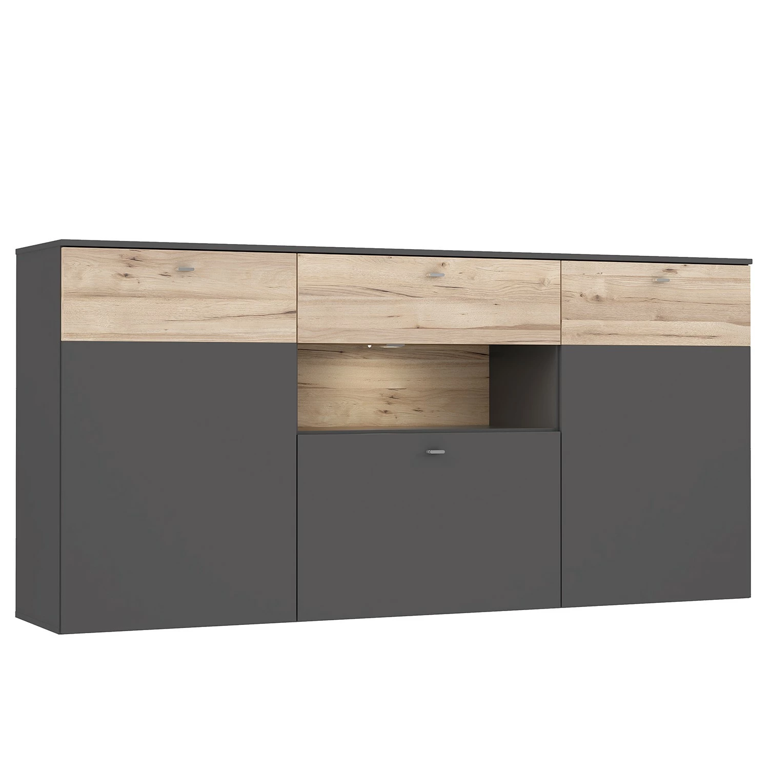Loftscape Sideboard Corey - Inkl. Beleuchtung - Eiche Dekor / Grau 6 Loftscape Sideboard Corey - Inkl. Beleuchtung - Eiche Dekor / Grau – Bild 4