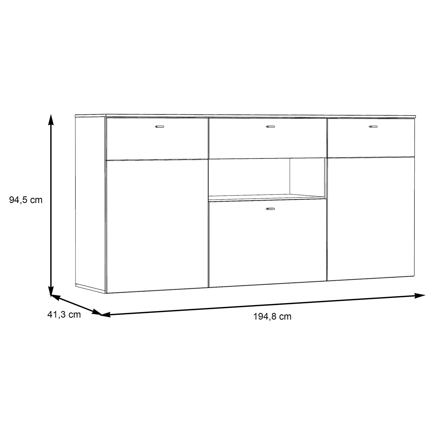 Loftscape Sideboard Corey - Inkl. Beleuchtung - Eiche Dekor / Grau 10 Loftscape Sideboard Corey - Inkl. Beleuchtung - Eiche Dekor / Grau – Bild 8