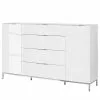 Maja Möbel Sideboard Trend - Glas - Hochglanz Weiß / Chrom