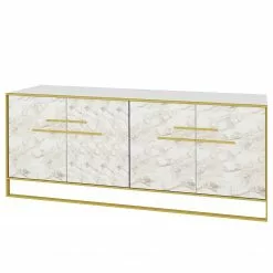 Loftscape Sideboard Pisek - Metall - Marmor Weiß Dekor / Gold